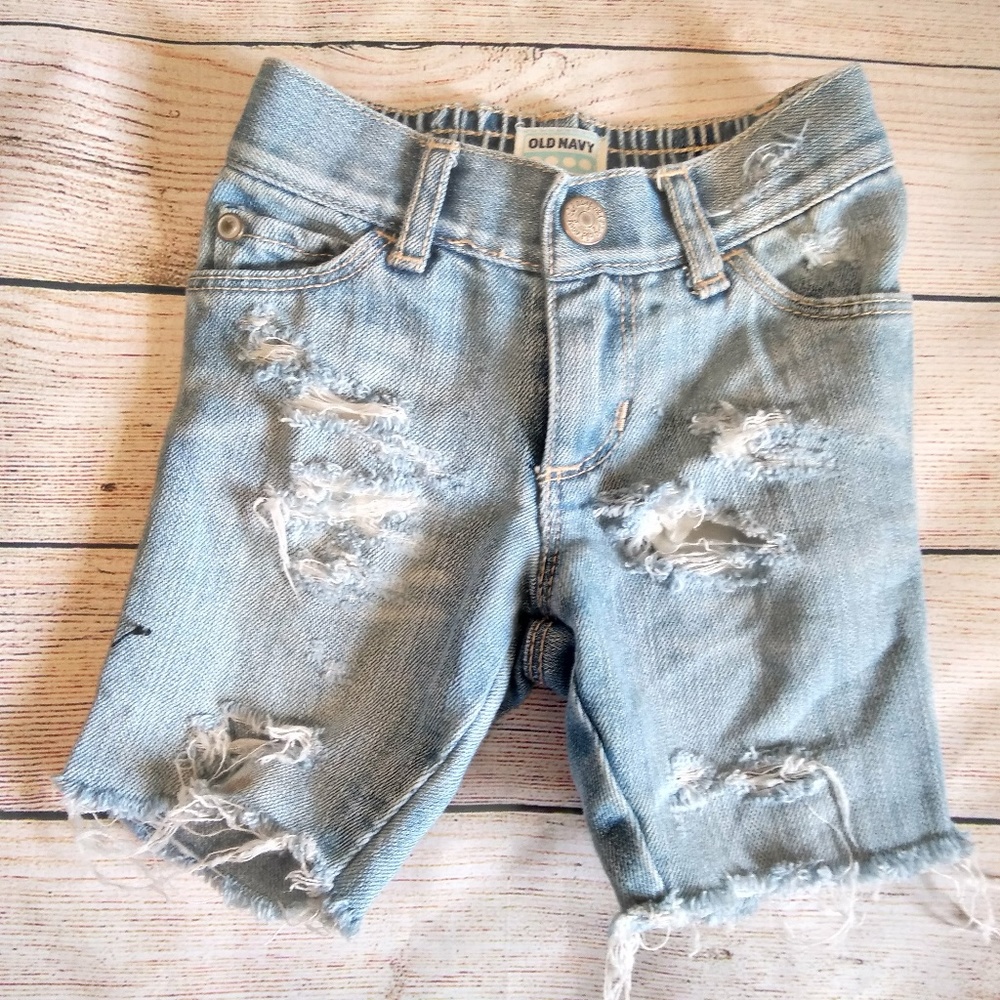 Distressed Denim Shorts